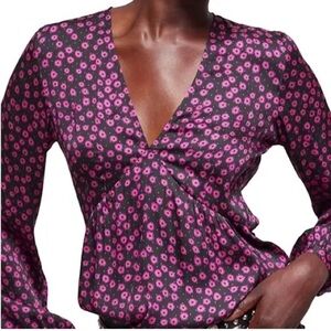 The Kooples Daisy Dots satin blouse. NWT